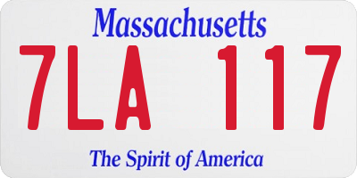 MA license plate 7LA117
