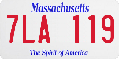 MA license plate 7LA119