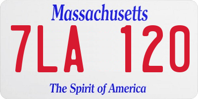 MA license plate 7LA120