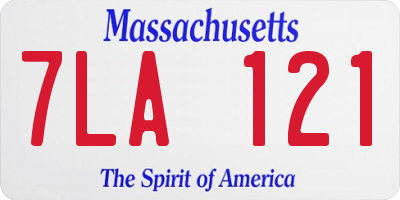 MA license plate 7LA121