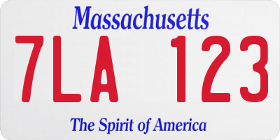 MA license plate 7LA123