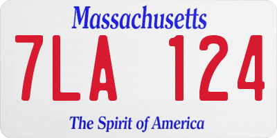 MA license plate 7LA124