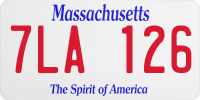 MA license plate 7LA126
