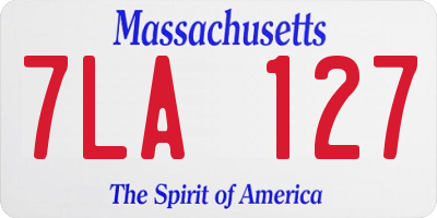 MA license plate 7LA127