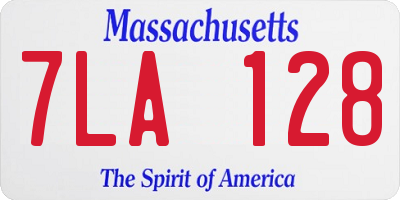 MA license plate 7LA128