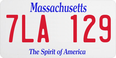 MA license plate 7LA129