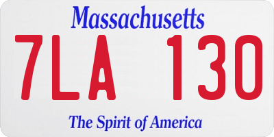MA license plate 7LA130