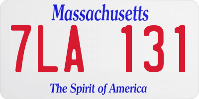 MA license plate 7LA131