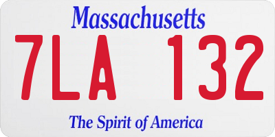 MA license plate 7LA132