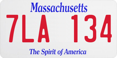 MA license plate 7LA134