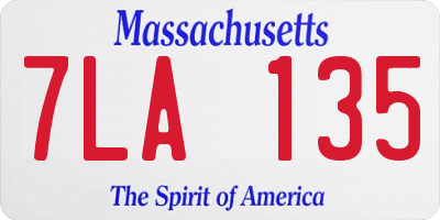 MA license plate 7LA135