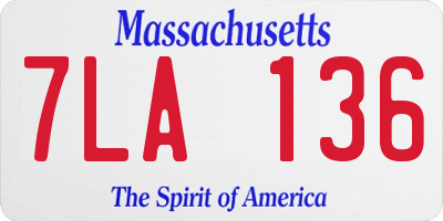 MA license plate 7LA136