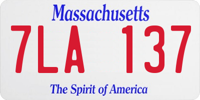 MA license plate 7LA137