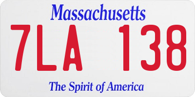 MA license plate 7LA138