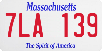MA license plate 7LA139