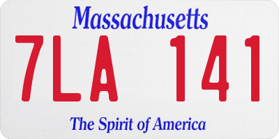 MA license plate 7LA141