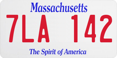 MA license plate 7LA142