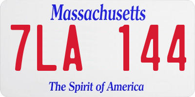 MA license plate 7LA144