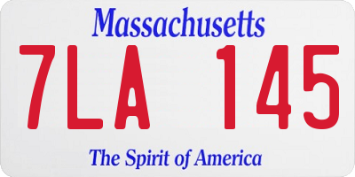 MA license plate 7LA145