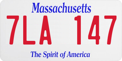 MA license plate 7LA147