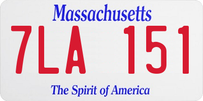 MA license plate 7LA151
