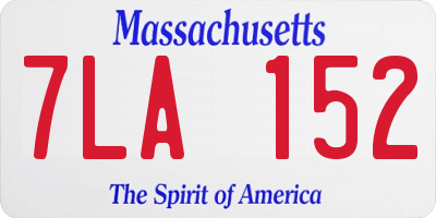 MA license plate 7LA152