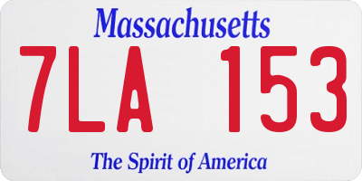 MA license plate 7LA153