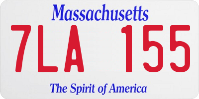 MA license plate 7LA155