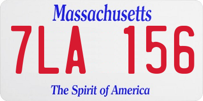 MA license plate 7LA156
