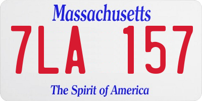 MA license plate 7LA157