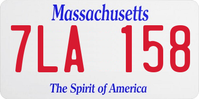 MA license plate 7LA158