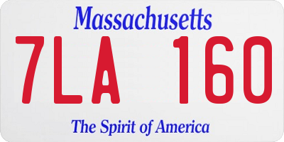 MA license plate 7LA160