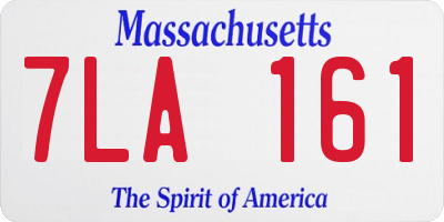 MA license plate 7LA161