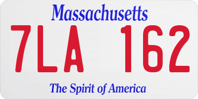 MA license plate 7LA162