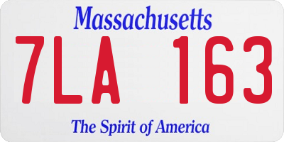 MA license plate 7LA163