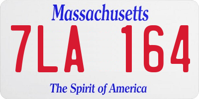 MA license plate 7LA164