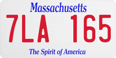 MA license plate 7LA165