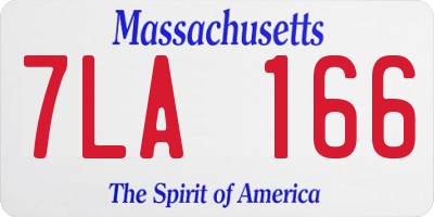 MA license plate 7LA166