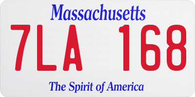 MA license plate 7LA168
