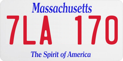 MA license plate 7LA170