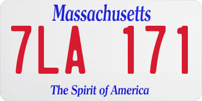 MA license plate 7LA171