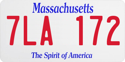 MA license plate 7LA172