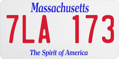 MA license plate 7LA173