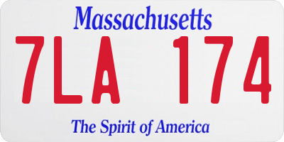 MA license plate 7LA174