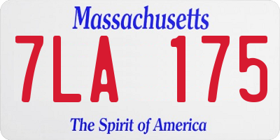 MA license plate 7LA175