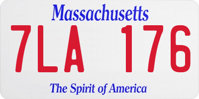 MA license plate 7LA176