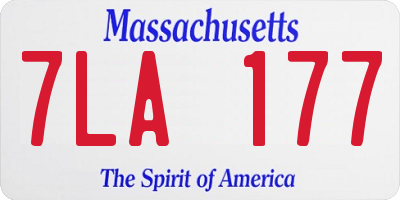 MA license plate 7LA177
