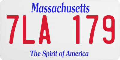 MA license plate 7LA179