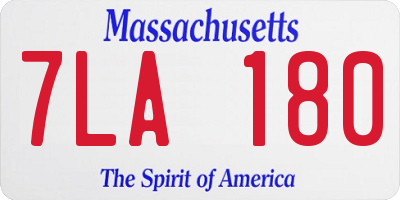 MA license plate 7LA180