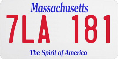 MA license plate 7LA181